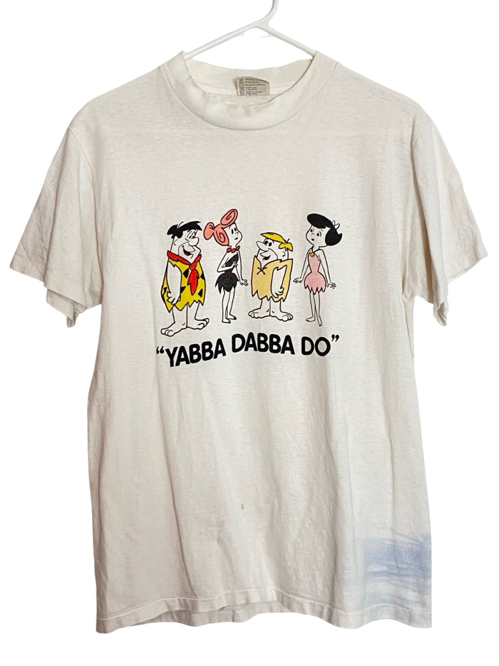 Vintage Flintstones Tee Tshirt Men Unisex Size Medium Made In USA Yabba Dabba Do